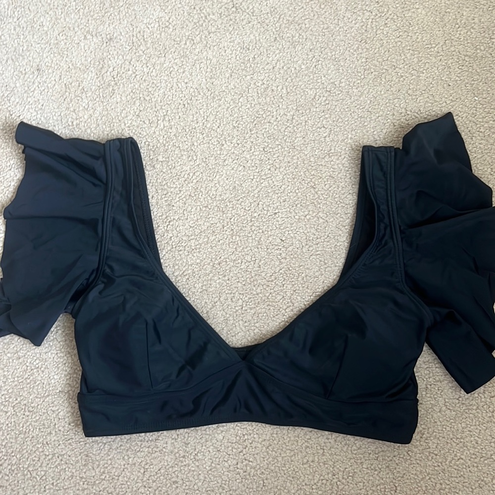 Flutter Sleeve bikini top black size Large - Picture 4 of 5